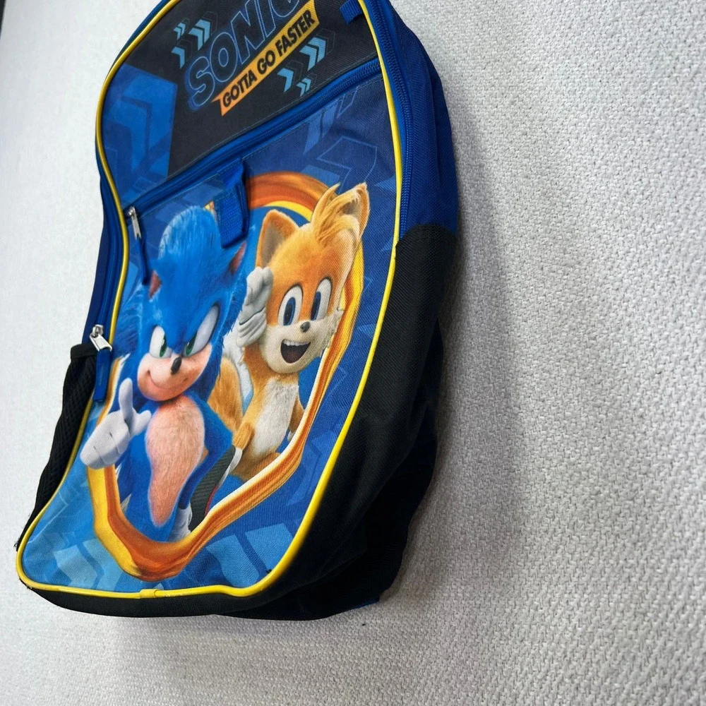 Bioworld Sonic the Hedgehog 2 Backpack Kids Blue Gotta Go Faster Tails Graphic